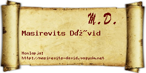 Masirevits Dávid névjegykártya